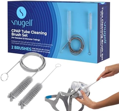 Snugell CPAP Tube Cleaning Brush Set – 84-Inch Flexible Cleaner for Tube Interiors & 7-Inch Brush for Masks – Designed for 22mm Tubing –