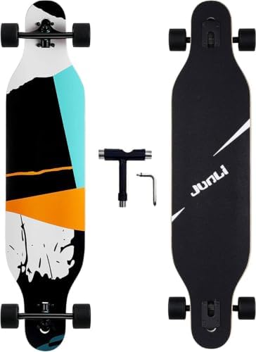 Junli 41 Inch Freeride Skateboard Longboard - Complete Skateboard Cruiser for Cruising, Carving, Free-Style and Downhill