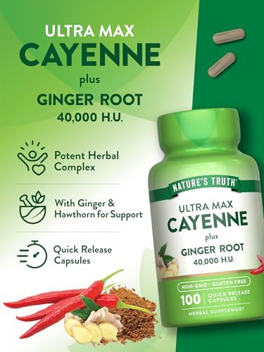 Nature's Truth Cayenne Pepper Capsules | 40,000 HU | 100 Count