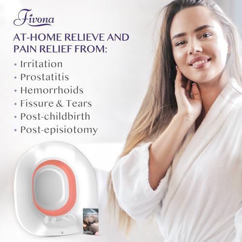 Fivona Sitz Bath for Toilet Seat Postpartum and Hemorrhoids Care - Yoni Steam Seat - Foldable Basin for Epsom Salt Soak - Portable Bidet BPA Free