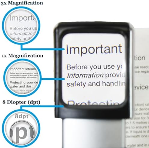 Small-Magnifying-Glass with LED-Light 3X Lighted-Pocket EasY Magnifier -Hand Held Lighted Magnify Glasses for Close Work Reading Books Pill Bottles