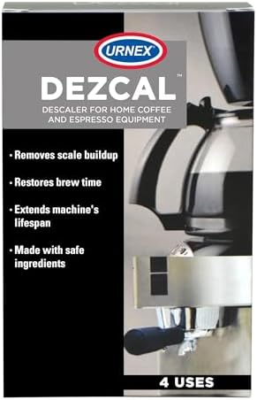 Descaling Powder Solution - 4 Uses - Activated Scale Remover for use with Keurig 1.0/2.0, Home Coffee and Espresso Machines, Kettles, Garment Steamers