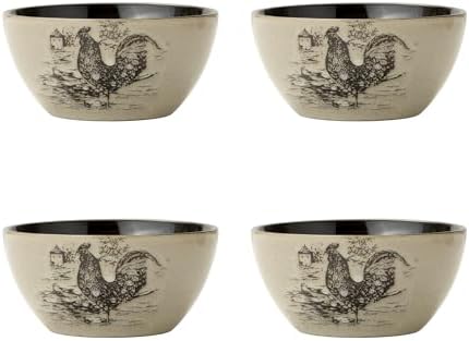 Pfaltzgraff Homespun Rooster 16-Piece Dinnerware Set, Service for 4 Brown