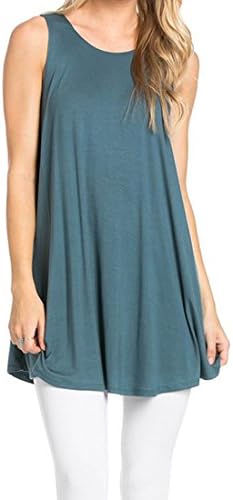 Women's Rayon Span Tank Top Tunic-Solid