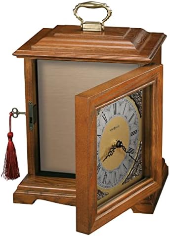 Howard Miller Memorial Continuum II Mantel Clock Urn Box 800-120 | Oak Yorkshire Wood Finish | Decorative Analog Roman Numeral Dial | Memorial