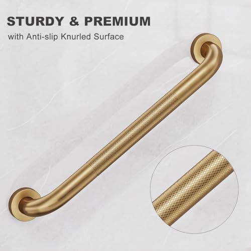 FANHAO 2 Pack Shower Grab Bar, 16 Inch Stainless Steel Bathroom Grab Bar with Anti-Slip Knurled Grip, Heavy Duty Shower Handle Bath Handle