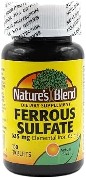 Nature's Blend Iron Ferrous Sulfate 325mg BPK, Assorted, tablets, 100 Count