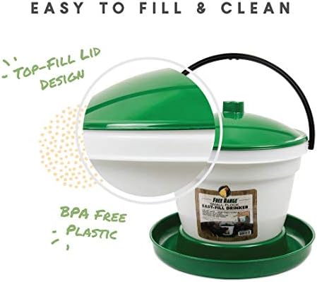 Harris Farms Easy-Fill Poultry Drinker, NO BPA Plastic, 6.25 Gallon | Large Capacity Poultry Drinker, Top-Fill Design, Durable NO BPA Plastic Construction, Ideal for Chickens & Backyard Flocks