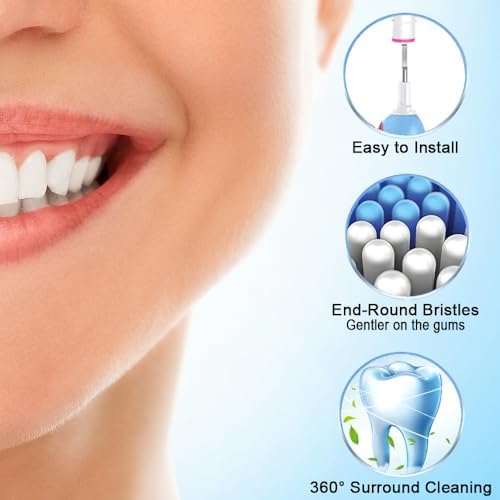 16pcs Replacement Brush Heads Compatible with Oral B Electric Toothbrushes. Pack of 4 Precision Clean, 4 Cross Clean