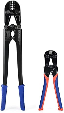 iCrimp Wire Rope Crimping Tool for Aluminum Loop Sleeve, Two Barrel Ferrule, Oval Sleeves, 3/64 in to 1/8 in, Swaging Tool Kit with Wire Rope Cutter