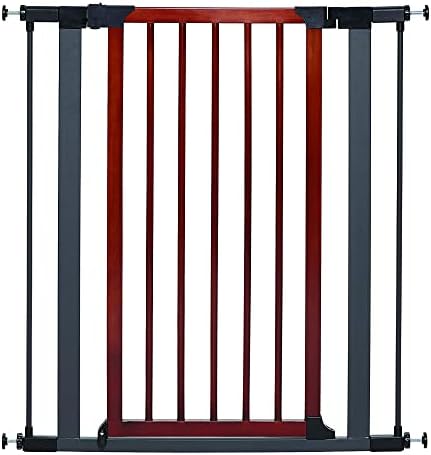 Midwest Homes 39-Inch Steel Walk-Thru Dog Gate, Expands to 38" | Pressure Mounted, Expands 29.5"- 38" Wide, Auto-Close Door, Spring-Loaded Latch, Includes Two 3" Extensions