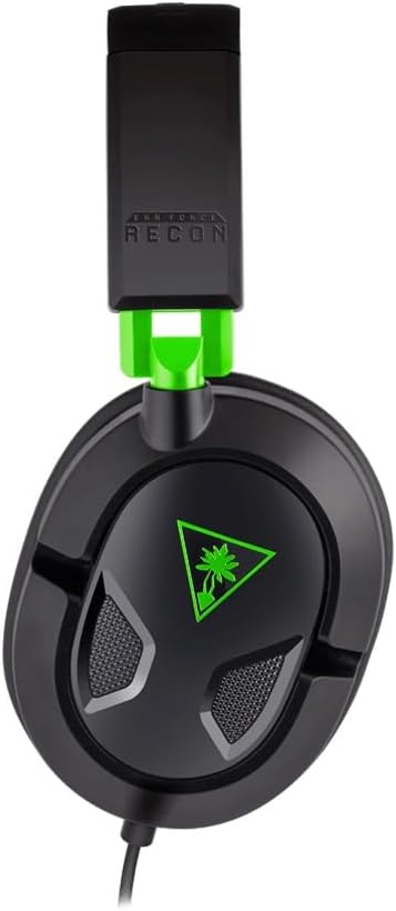 Turtle Beach Recon 50 Wired Multiplatform Gaming Headset for Xbox, PS5, PC | Xbox Series X|S, Xbox One, PlayStation, PS4, Mobile, Removable Mic, 40mm Speakers, In-Line Controls, Lightweight, Black Green