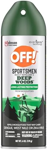 OFF! Deep Woods Sportsmen Insect Repellent Aerosol, Bug Spray Containing 30% DEET, Protects Against Mosquitoes and Ticks, 6 Oz, (Pack of 4)