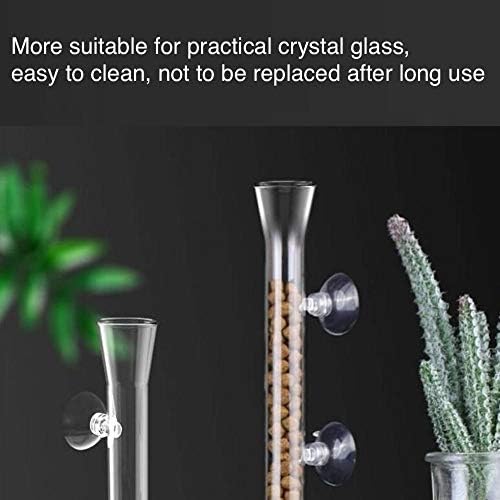 Shrimp Feeding Tube and Dish,2 Cup Clear Crystal Glass Fish Tank Shrimp Feeder Tube Tray