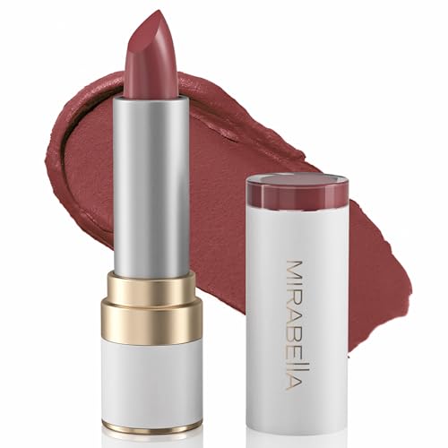 Mirabella - Sealed with a Kiss Smudge Proof Lipstick, Long-Lasting No-Bleed Lip Makeup, Hydrating Lip Color with Vegan Lanolin & Vitamin E, Perfect Red