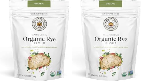 King Arthur Organic Medium Rye Flour - 3 lbs for Complex Flavorful Breads & Baked Goods - 100% US Grown & Milled - Non-GMO Project Verified - Robust