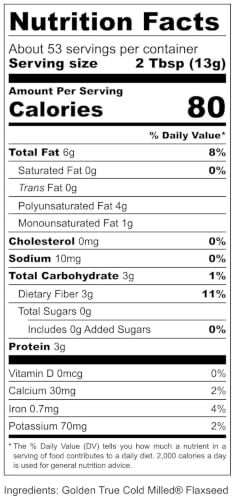 Premium Gold Whole Milled Flaxseed 24 oz, Gluten-Free, Non-GMO, Kosher, Fine Milled Flaxseed, High Fiber, Source of Omega-3, Plant-Based Protein