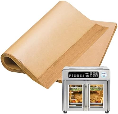 120PCS Air Fryer Liners Disposable for Emeril Lagasse 26QT Air Fryer | Unbleached Non-Stick Parchment Paper Sheets Accessories for Emeril Lagasse French Door 360 Air Fryer 26QT Toaster Oven