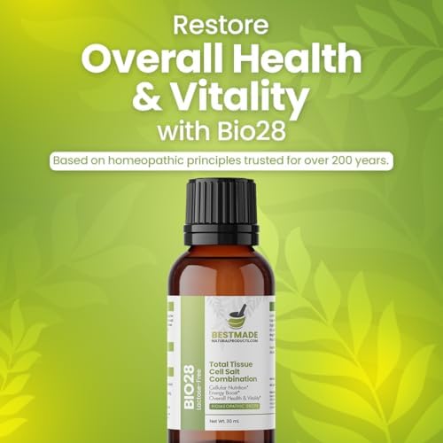 Bestmade Total Tissue Cell Salt Mineral Combination BIO28 - Helps Your Body Absorb and Use Nutrients, Increases Energy Levels, Helps Improve Sleep Patterns, Overall Health and Vitality, 350 Pellets