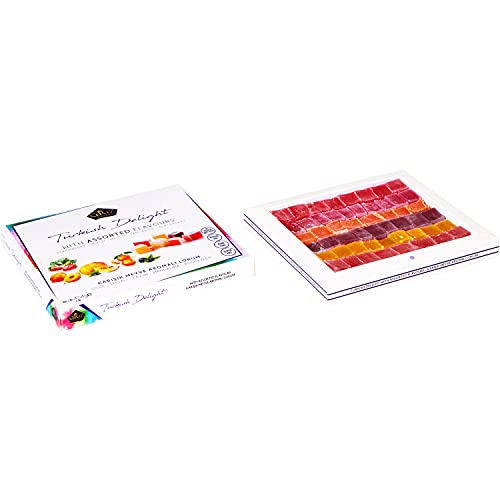 Cerez Pazari Turkish Delight Candy With Assorted Flavors 16 oz, Gourmet Snacks Gift Box