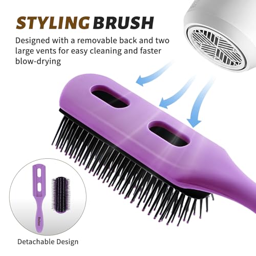 Hair Brush for Men and Women, 4Pcs Brush and Comb Set Detangling All Hair