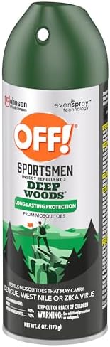OFF! Deep Woods Sportsmen Insect Repellent Aerosol, Bug Spray Containing 30% DEET, Protects Against Mosquitoes and Ticks, 6 Oz, (Pack of 4)