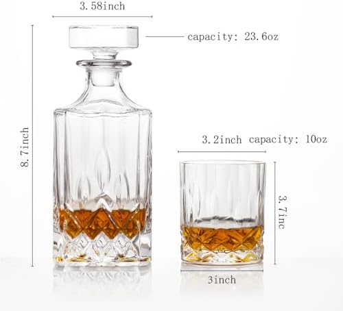 Square 25oz Whiskey Decanter with Glass Stopper