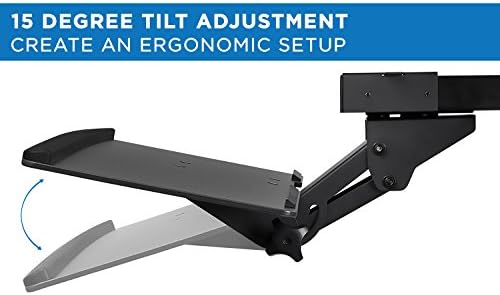 Mount-It! Keyboard Tray Under Desk, Full Motion Computer Keyboard and Mouse Tray, Slide Out Ergonomic Keyboard Drawer with Gel Wrist Pad, 26" Wide
