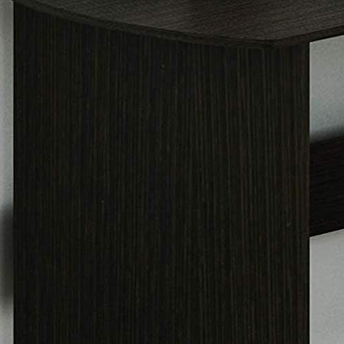 SHW 51 x 51 L-Shaped Home Office Wood Corner Desk with Storage, Espresso | Integrated Book Shelves