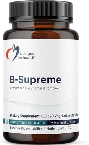 Designs for Health Vitamin B Supreme - B Complex Vitamins for Metabolism, Energy Support + Heart Health - Folate, Vitamin B12, Niacin, Biotin, Vitamin B6 + Thiamine B1 Supplement (60 Vegan Capsules)