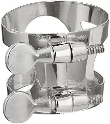 Jiayouy Alto Sax Mouthpiece Ligature Double Screws Ligature Silver Plated