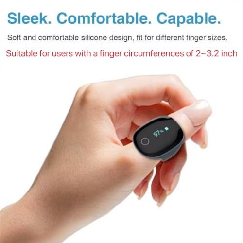 Wellue O2Ring Pulse Oximter, Bluetooth SPO2 Blood Oxygen Saturation Monitor - Wearable O2 Ring Sensor with Vibration Reminder, Free APP & PC Report