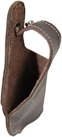 New Barsony Brown Leather OWB Belt Clip Holster for Compact, Sub Compact 9mm 40 45