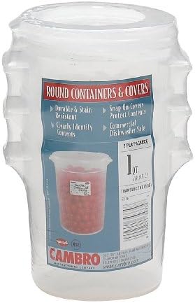 Cambro 2-Quart Round Food-Storage Container with Lid, Set of 3