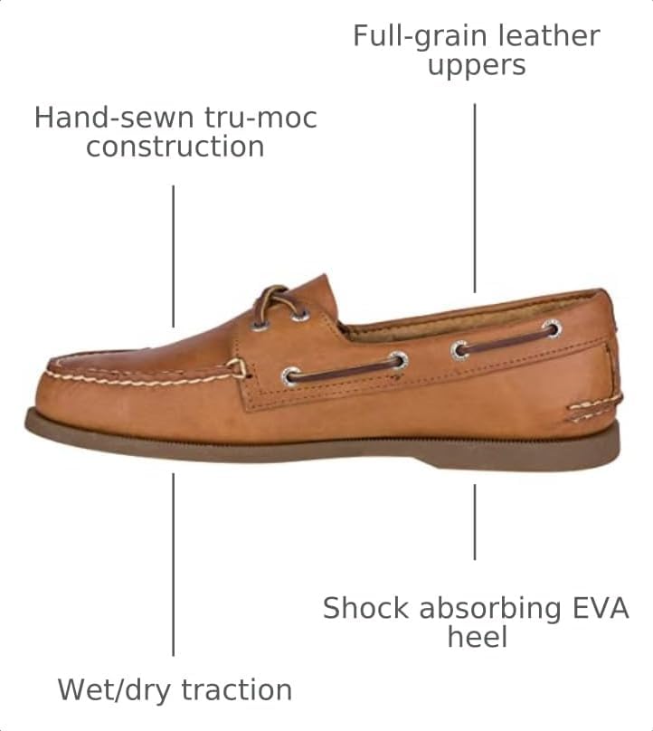 Sperry Men's Authentic Original 2-Eye Boat Shoe, Sahara, 8 XW US