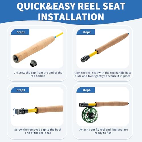 Maxcatch Practice Fly Fishing Rod, 4ft 2-Section, IM8 Graphite, with Detachable Reel Seat, 3 Color Lines, Trout-Shaped Target for Beginners