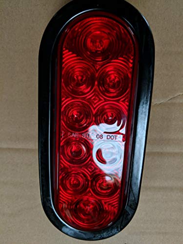 (2)6" Oval Red Trailer Truck waterproof Sealed Stop/Turn/brake Tail Lights | Marine Waterproof/Including 3-pin water tight plug/DOT SAE /with wires