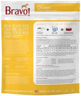 Bravo! Homestyle Complete Freeze Dried Raw Dog Food, Beef, 2 Pounds | Whole Food Ingredients, Rehydrate with Water for Up To 9 Pounds of Food, Use as Meal or Food Topper, Grain Free, Gluten Free