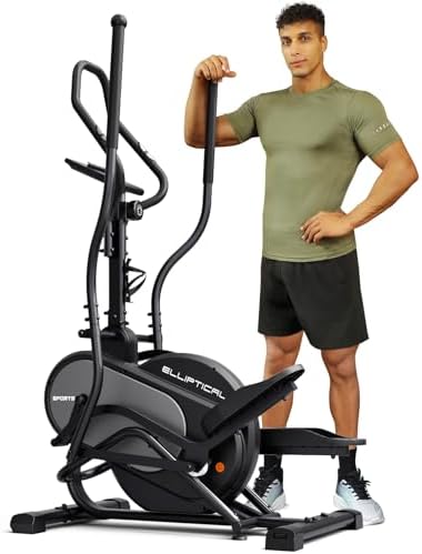 Dripex Elliptical Exercise Machine, 3-in-1 Cardio Climber Stepper Elliptical Machine for Home, Elliptical Training Machines with 16-Level Resistance