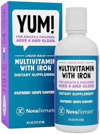 NovaFerrum MMM | Multivitamin for Kids, Infants and Toddlers | Vitamin C, D3, E | Gluten Free Certified | Sugar Free | No Artificial Colors | Ages 4 & Under | Orange Flavored | 2 Fl Oz (50 mL)