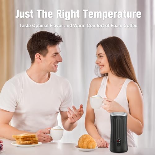 Milk Frother, 4-in-1 Milk Steamer and Frother, 8.1oz, White | Milk Warm and Cold Foam Maker, Auto Shut-Off Frother for Coffee, Latte, Cappuccino, Macchiato