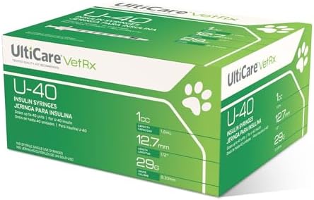 UltiCare VetRx U-40 1cc Pet Insulin Syringes, 1cc, 29G x 1/2", 100 Ct