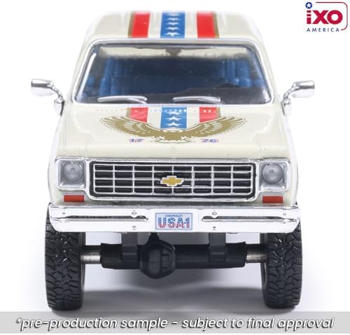 Diecast Compatible with IXO Models 1976 Chevy Custom Deluxe K30 FleetSide Squarebody July 4th Exclusive 1:64 Scale