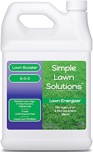 Commercial Grade Lawn Fertilizer with Iron- Liquid Fertilizer Spray- Nitrogen and Iron for Deeper Green Turf- Any Grass Type - Simple Lawn Solutions - Lawn Energizer - 32 Ounce