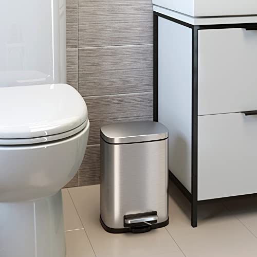iTouchless 13 Gallon Touchless Sensor Garbage Can, Stainless Steel, Round Sensor Automatic Trash Can for Kitchen and Office