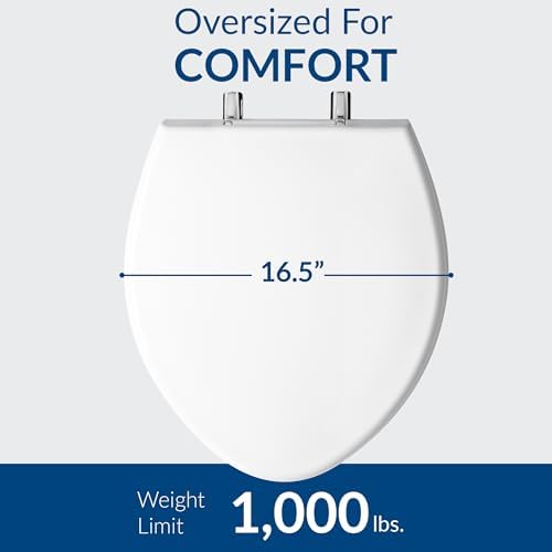 BEMIS 1000CPT Paramont Heavy Duty OVERSIZED Closed Front Toilet Seat with 1, 000 lb Weight limit will Never Loosen & Reduce Call-backs