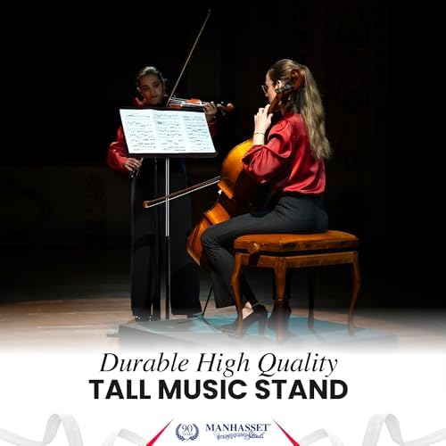 Manhasset 48TA Tall Symphony Music Stand for Sheet Music | Long Lasting Durable Manhasset Stand, Adjustable Height 38" to 58", Made in USA
