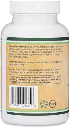 Prostate Support Saw Palmetto + Pumpkin Seed Oil, Fewer Night Trips, 120ct | Daily Prostate + Urinary Control Supplement, Saw Palmetto
