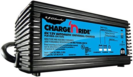 Schumacher Electric Charge 'n Ride Universal Battery Charger and Maintainer for Ride-on Toys, CR1, 2-in-1, Fully Automatic, 3 Amps, 6 Volt, 12 Volt, Use with MotionTrendz, Power Wheels, and Peg Pergo