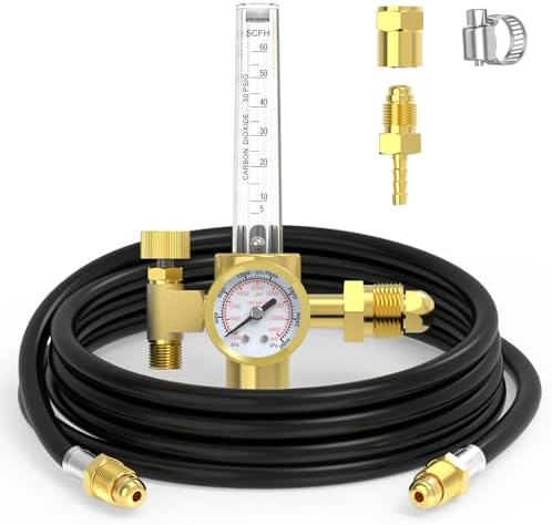 YESWELDER Welding Gas Flowmeter, Leak-Proof Argon CO2 Pressure Gauge with
